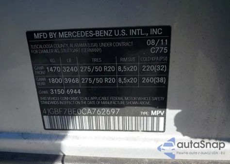 2012 Mercedes-Benz Gl 450 4Matic from USA, damaged, VIN 4JGBF7BE0CA762697
